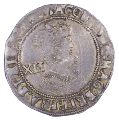James I (1603-1625), Shilling, Second coinage, fifth bust, mm Key (Rare)