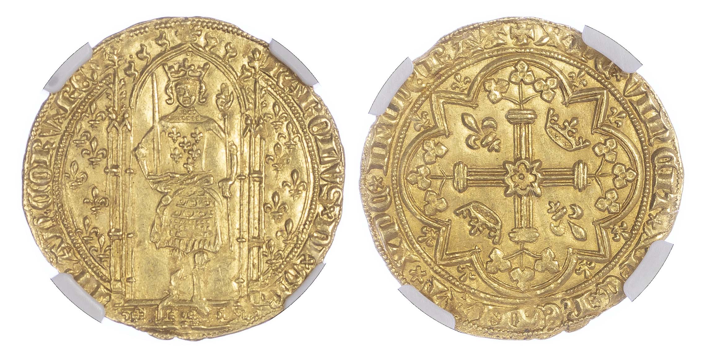 France, Charles V (the Wise) (1364-80), gold Franc à pied - MS 64