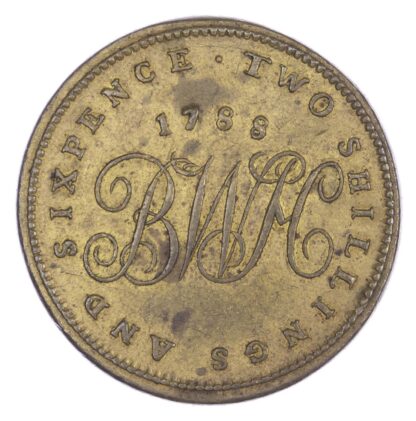 Warwickshire, BIRMINGHAM, Workhouse, Gimblett's brass Two Shillings and Sixpence, 1788