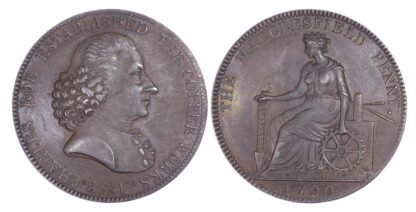 Cheshire, MACCLESFIELD, Roe & Co, (Westwood's) bronzed AE Penny