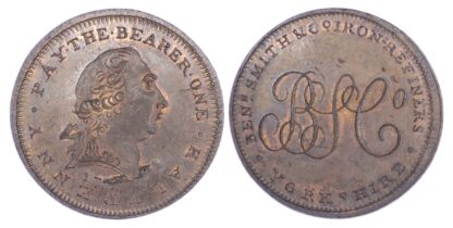Yorkshire, County Series, Benjamin Smith & Co, Skidmore's AE Halfpenny, 1798