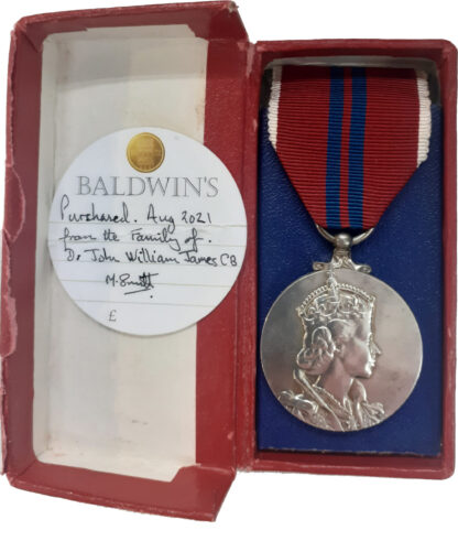 The 1953 Queen’s Coronation Medal to Dr John William James