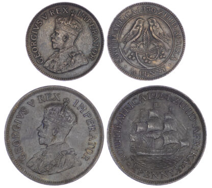 South Africa, George V (1910-1936), bronze Halfpenny and Farthing - 2 coins