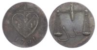 India, EIC, Bombay Presidency, copper Proof 2 Pice, 1791, Soho mint