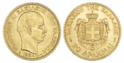 Greece, George I (1864-1913), gold 20 Drachmas