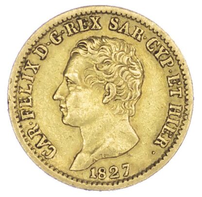 Italy, Sardinia, Carlo Felice (1821-31), gold 20 Lire, 1827