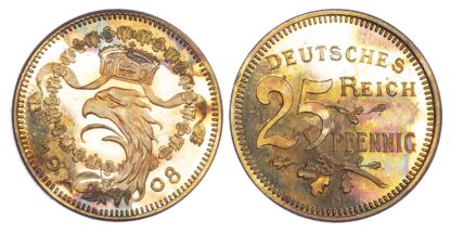 Germany, Wilhelm II (1888-1918), copper Pattern 25 Pfennig, 1908 - Karl Goetz