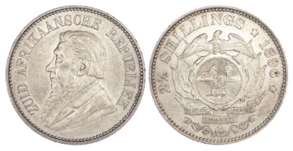 South Africa, Republic, Paul Kruger (1883-1900), silver Halfcrowns - 2 coins