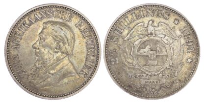 South Africa, Republic, Paul Kruger (1883-1900), silver Halfcrowns - 2 coins