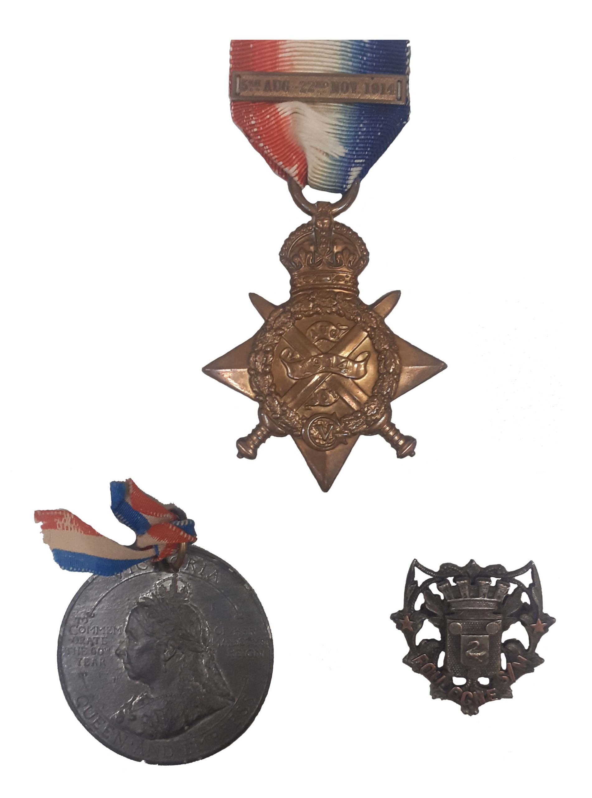 A 1914 Star and Original Aug – November clasp to Lance Corporal, later Sergeant S. West