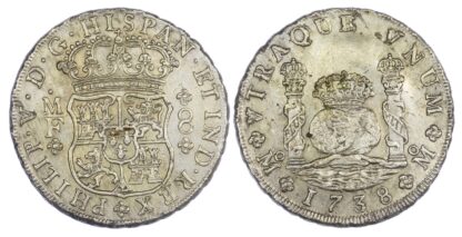Mexico (colonial), Philip V (1700-1746), silver 8 Reales, Mexico City mint, 1738