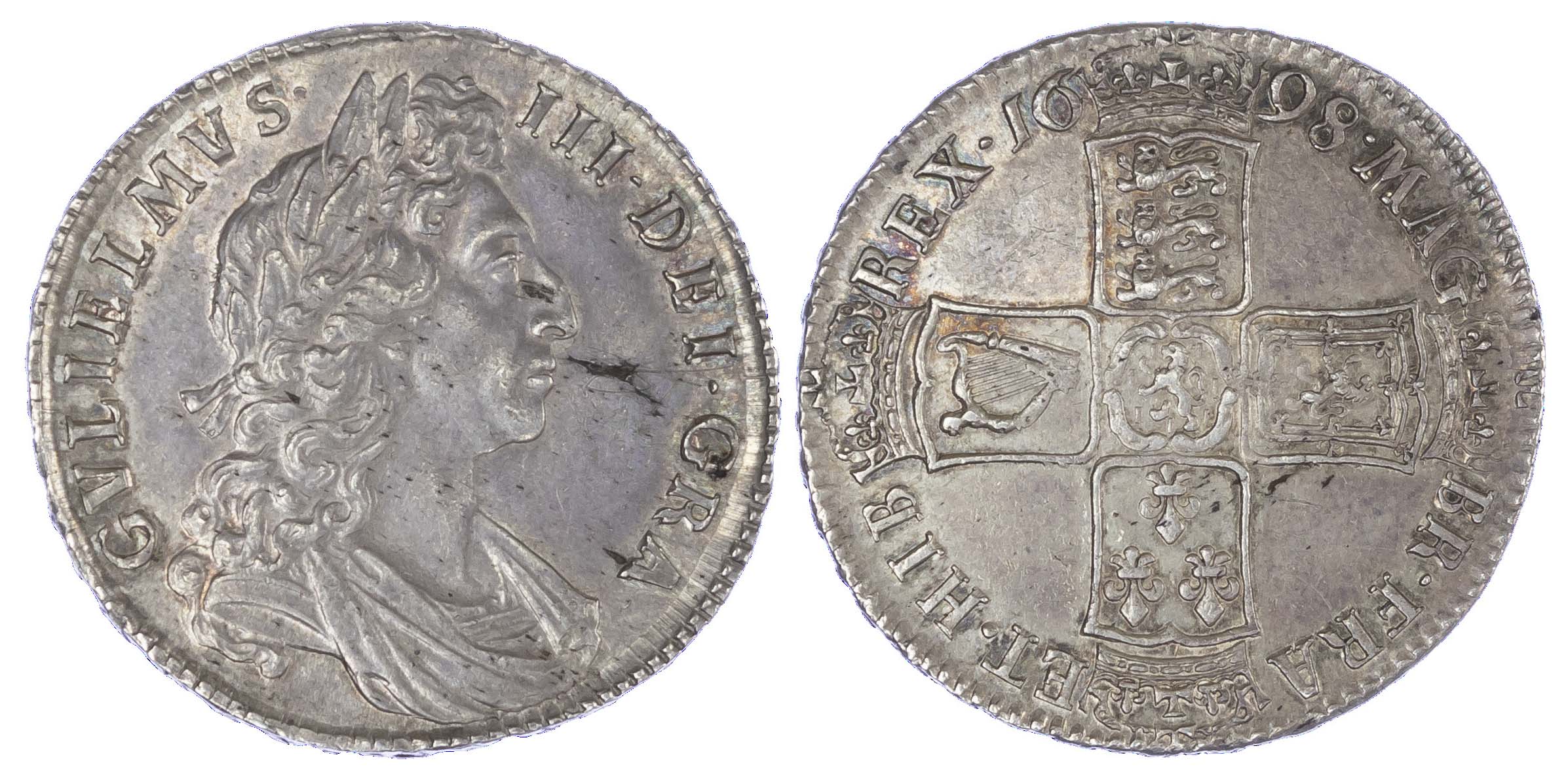 William III, Halfcrown, 1698