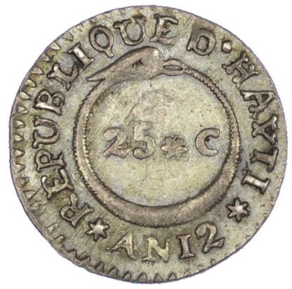 Haiti, Western Republic (1807-1818), silver 25 Centimes