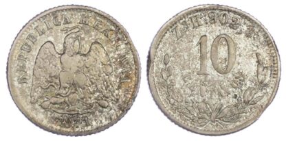 Mexico, Republic, silver 10 Centavos, 1871/0, Zacatecas - rare
