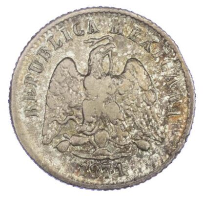 Mexico, Republic, silver 10 Centavos, 1871/0, Zacatecas - rare