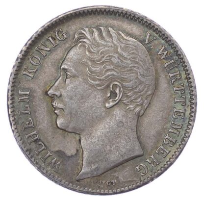 Germany, Württemberg, Wilhelm I (1816-1864), silver ½ Gulden, 1844