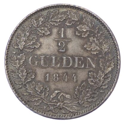 Germany, Württemberg, Wilhelm I (1816-1864), silver ½ Gulden, 1844