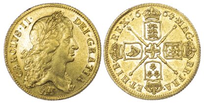 Charles II (1660-85), Two Guineas, 1664, elephant below