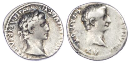 Augustus and Tiberius, Silver Denarius