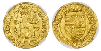 Hungary, Sigismund (1387-1437), gold Goldgulden, early issue - MS 64