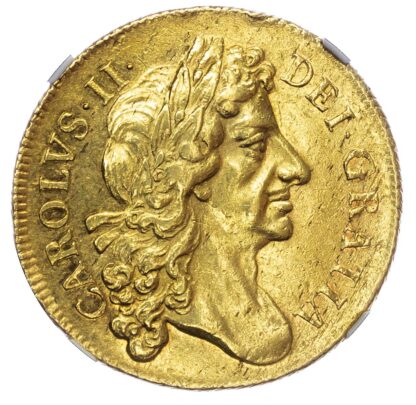 Charles II (1660-1685), Two-Guineas, 1682, NGC AU 58
