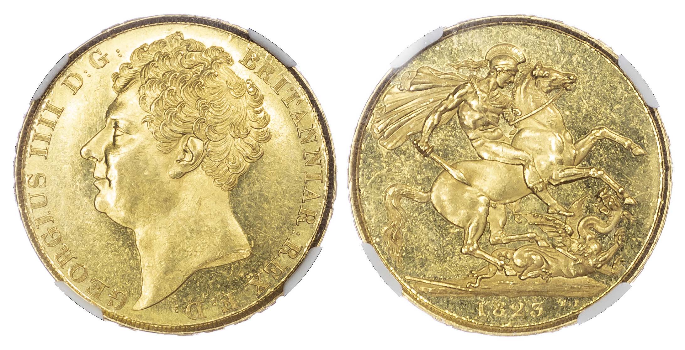 George IV (1820-30), Two Pounds, 1823. NGC MS63