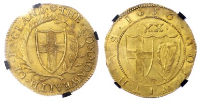 Commonwealth (1649-60), 1656 Unite of 20 Shillings, MS 64 [R5]