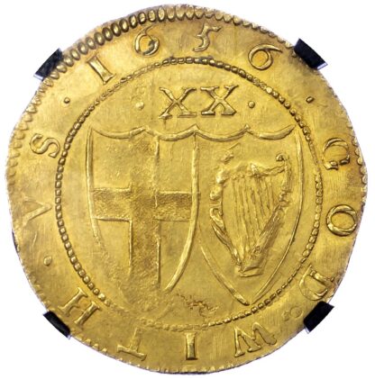 Commonwealth (1649-60), 1656 Unite of 20 Shillings, MS 64 [R5]