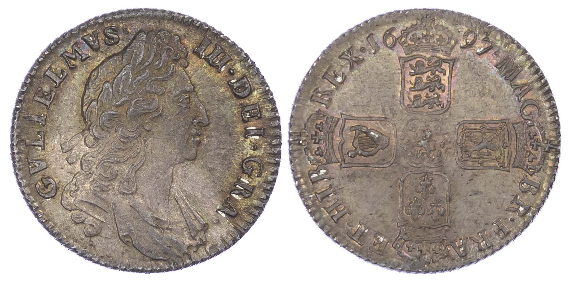 William III (1649-1702), Shilling, 1697, first draped bust