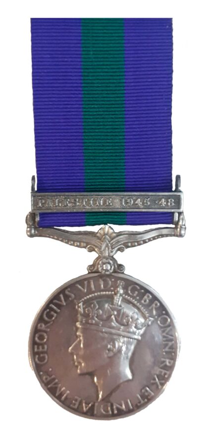 An Officer’s General Service Medal, clasp Palestine 1945-48, who saw Service in World War Two and was wounded in The Western Desert in 1942 to Captain Peter Joseph Lockwood-Wingate