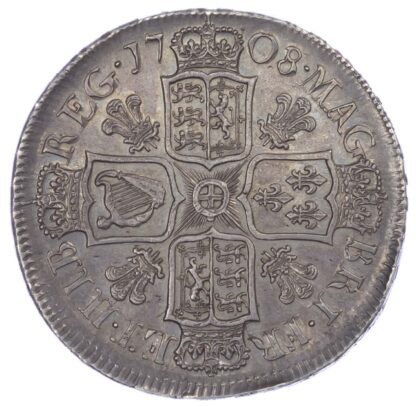 Anne (1702-1714), Halfcrown, 1708, Septimo - Plumes in angles