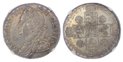 George II (1727-60), Halfcrown, 1743, Roses. D. Septimo