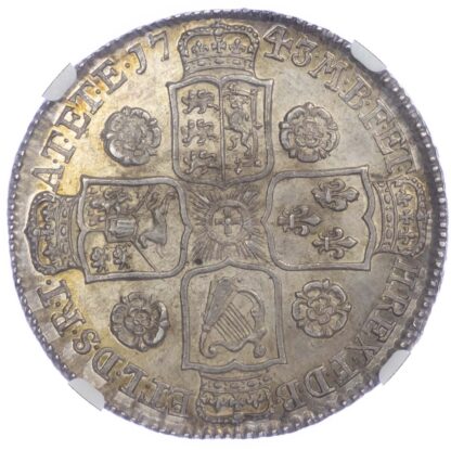 George II (1727-60), Halfcrown, 1743, Roses. D. Septimo