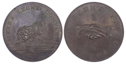 Sierra Leone, Proof copper Penny, 1791 - large type