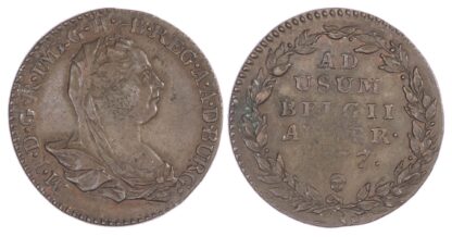 Austrian Netherlands, Maria Theresia (1740-1780), copper Double Liard, 1777