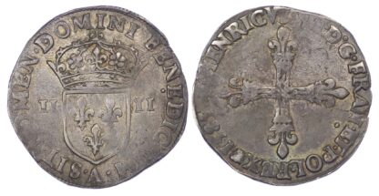 France, Henri III (1574-89), silver ¼ Ecu, 1585 A