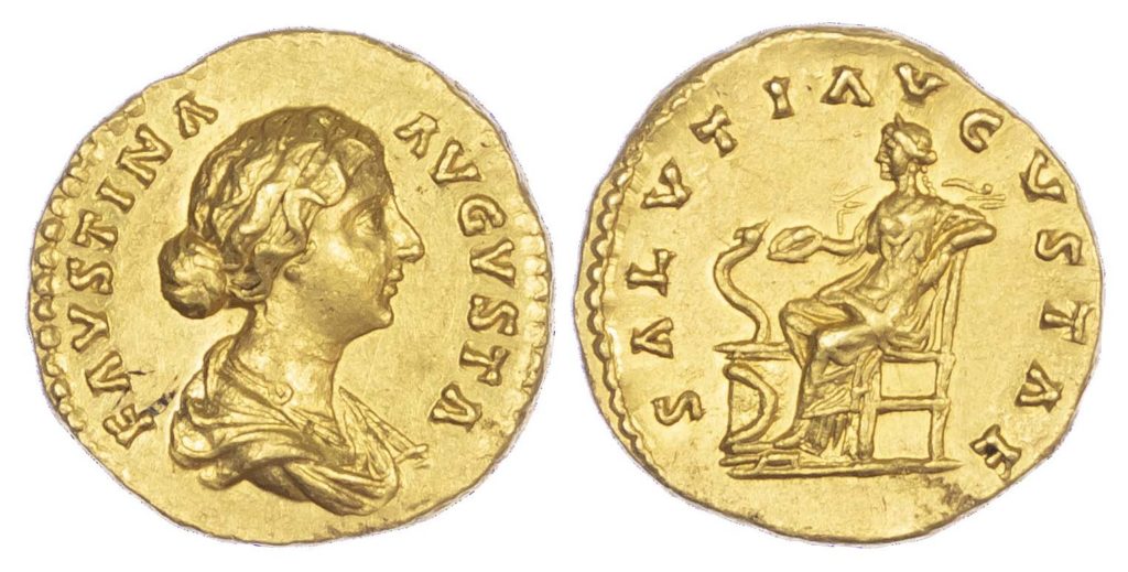 FAUSTINA JUNIOR, GOLD AUREUS