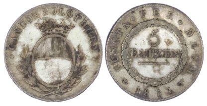 Switzerland, Solothurn, silver 5 Batzen, 1811