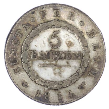 Switzerland, Solothurn, silver 5 Batzen, 1811