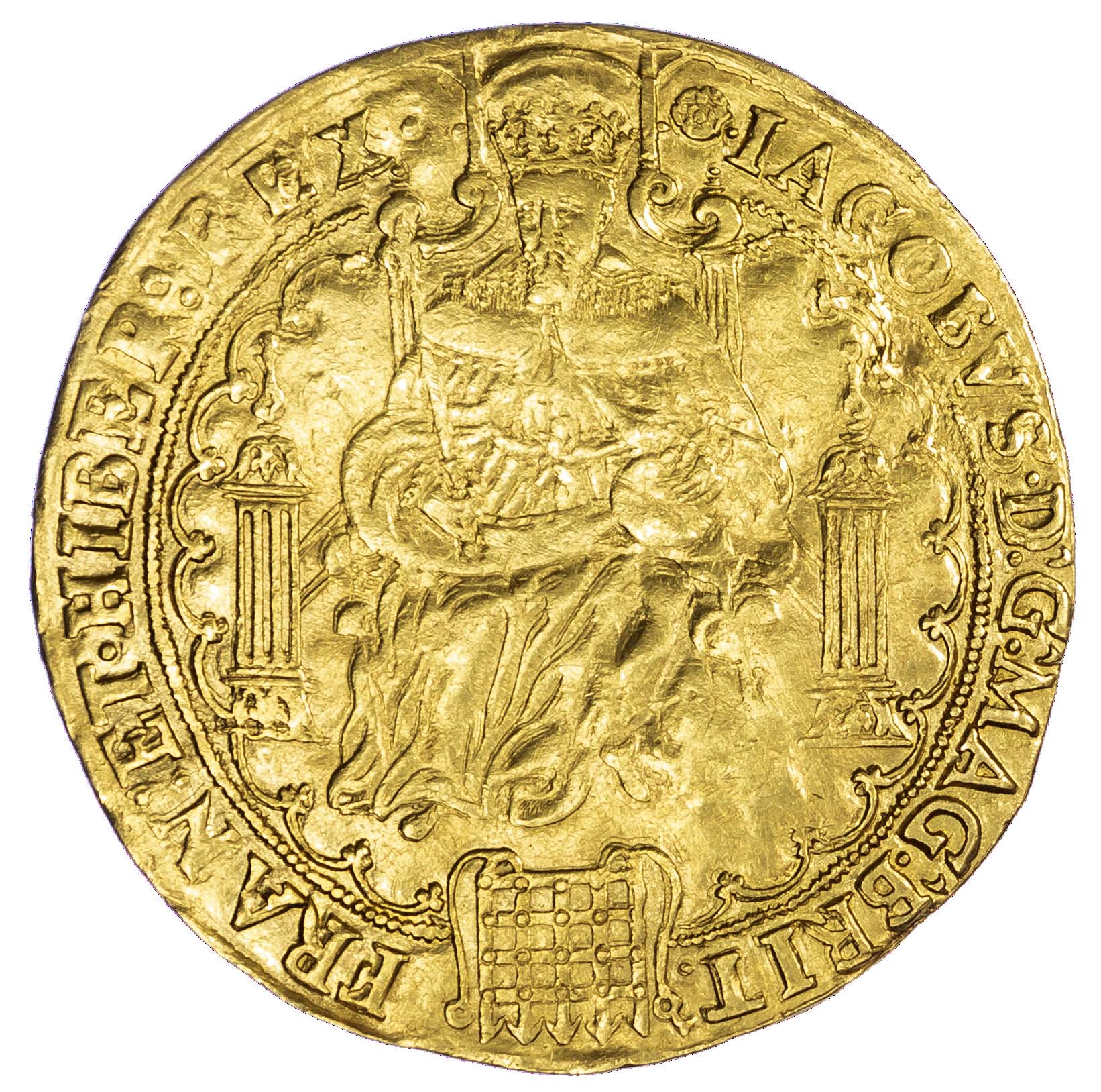 James I (1603-25), Rose Ryal of Thirty Shillings, second coinage, mm Rose
