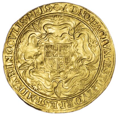 James I (1603-25), Rose Ryal of Thirty Shillings, second coinage, mm Rose