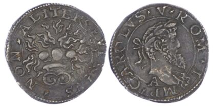 Italy, Naples, Carlo V (1519-65), silver Mezzo Carlino