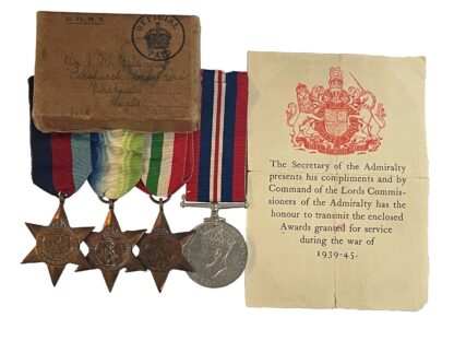 A World War Two Royal Navy Battle of the Atlantic, Mediterranean Group of 4 to J. M. Billinger