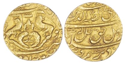 India, Awadh, Nasir-al-Din Haidar (AH 1243-1253 / 1827-1837 AD), gold Ashrafi - rare date