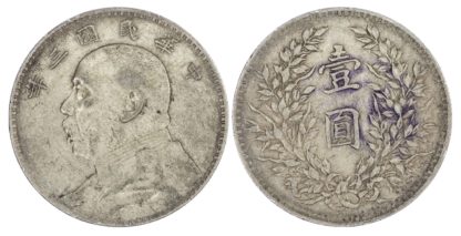China, Republic, Yuan Shih Kai, silver Dollar, 1914