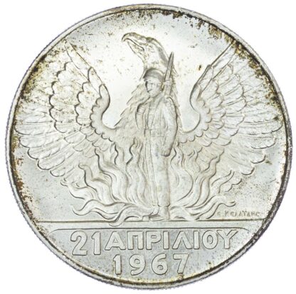 Greece, Constantine II, silver 100 Drachmai, 1967 (1970) Revolution