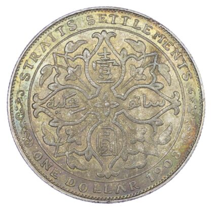 Straits Settlements, Edward VII (1901-1910), silver Dollar, 1908