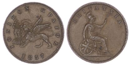 Greece, Ionian Islands, copper Lepton, 1857