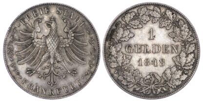 Germany, Frankfurt, silver Gulden, 1848