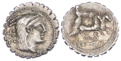 L. Procilius, Silver Serrated Denarius